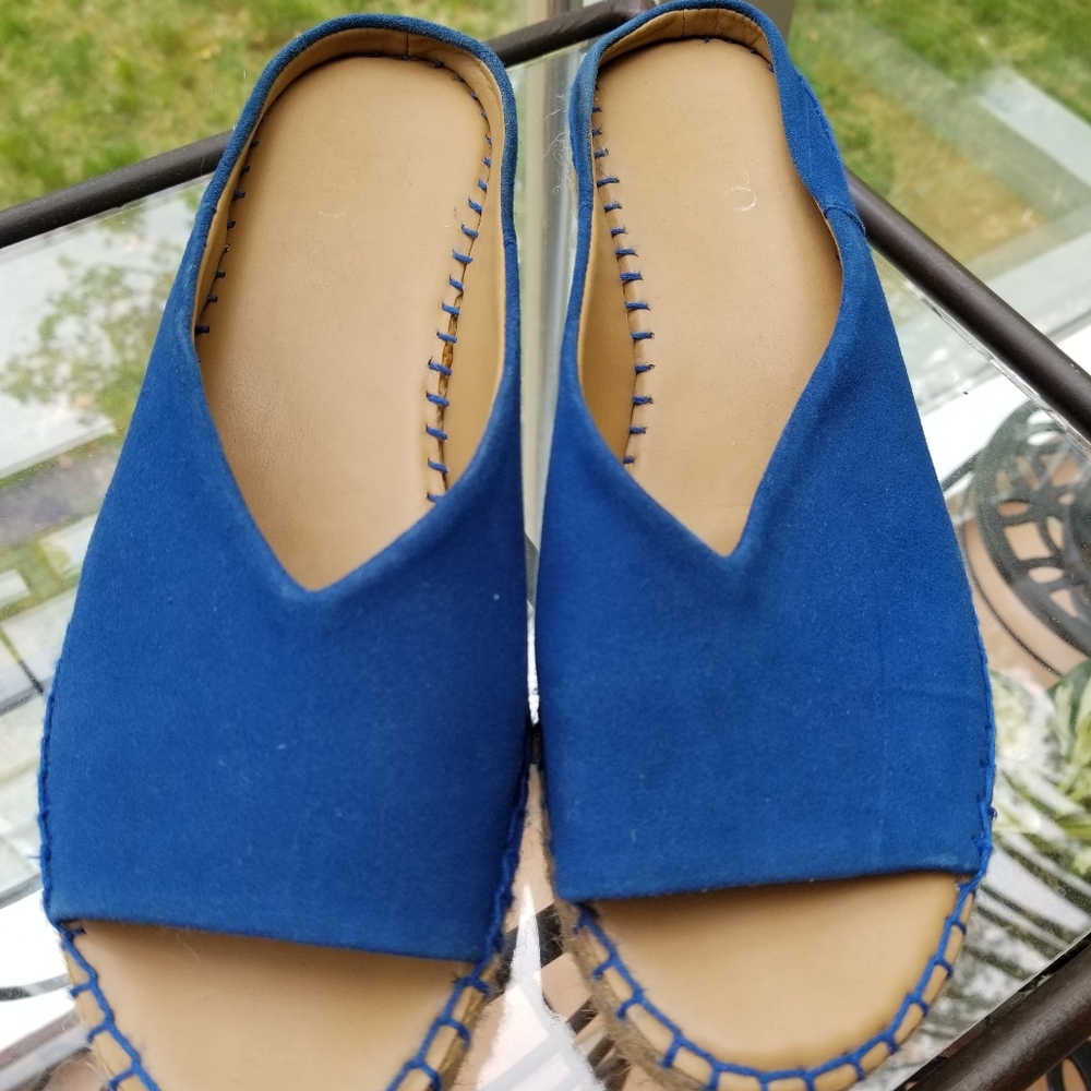 Franco Sarto• Suede Sandals Royal Blue Leather